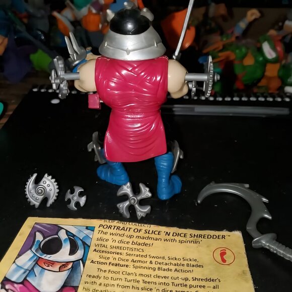 Slice N Dice Shredder TMNT Teenage Mutant Ninja Turtles Complete with File Card - Picture 3 of 3